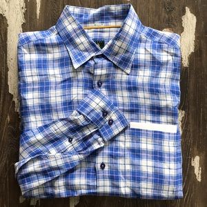 Robert Talbott Men’s L Linen Button Down Shirt.